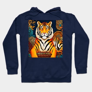 Tiger with Multi-Patterned Background Hoodie